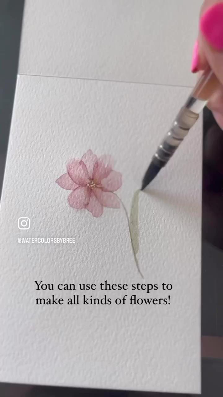 Easy watercolor flower tutorial; oil painting tutorials, forest painting tutorials, forest drawing techniques, canvas painting