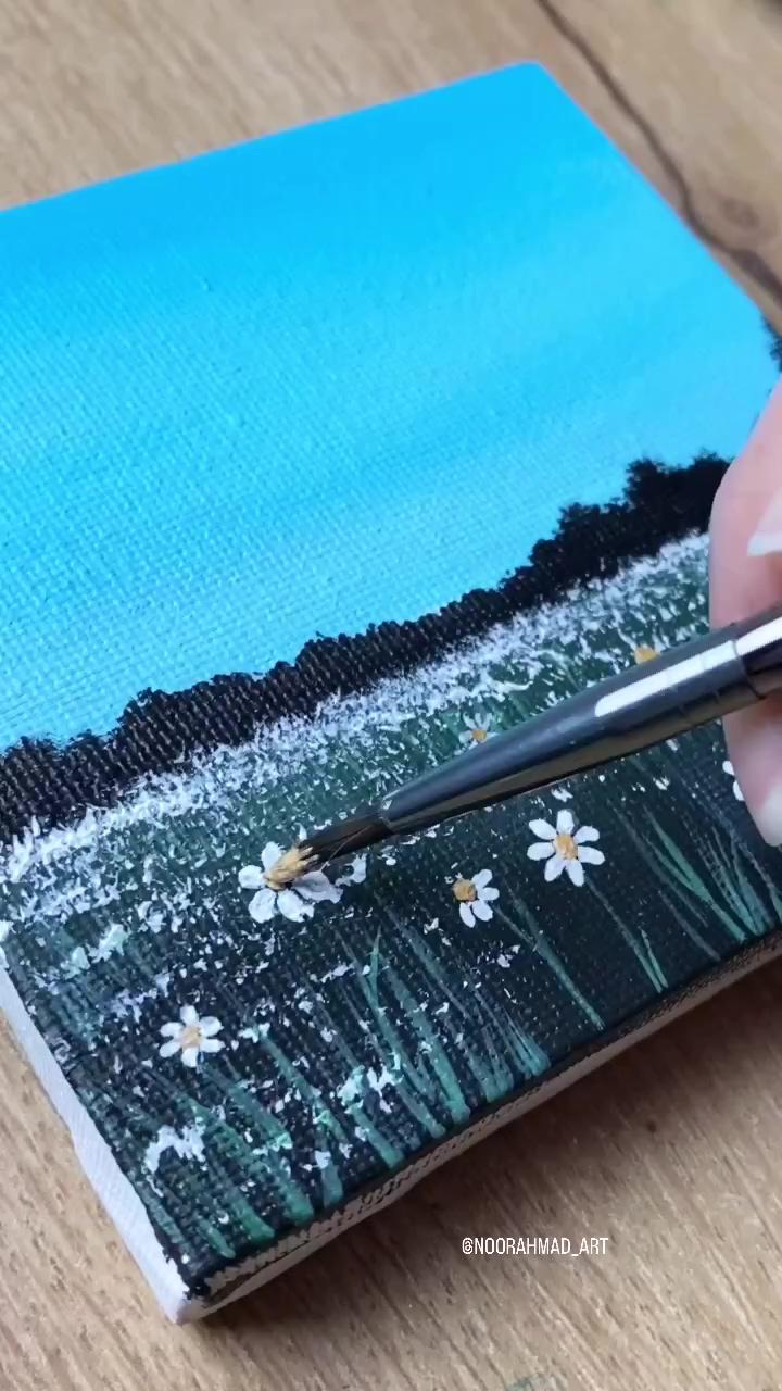 Flower field painting | nature paintings acrylic