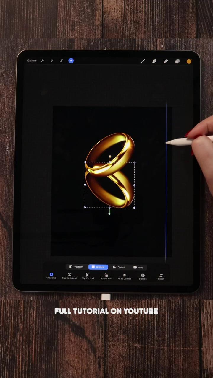 Golden ring drawing in procreate | procreate app tutorial