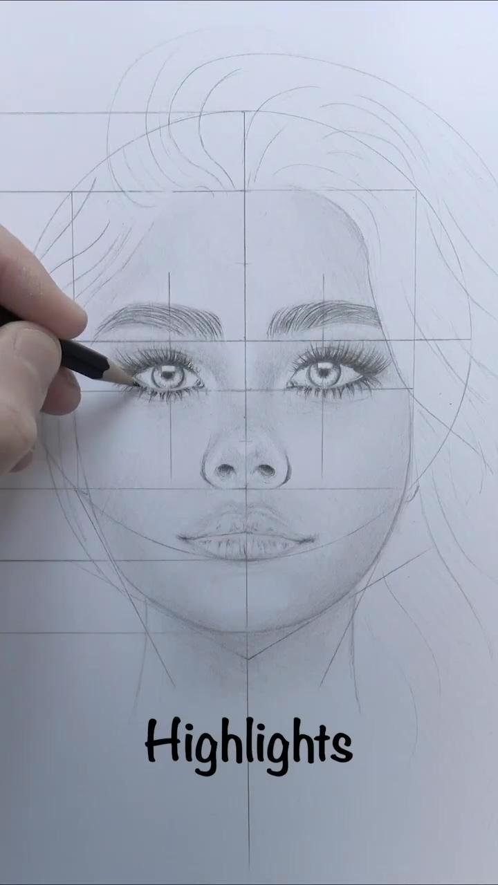 How to draw a face; art drawings sketches pencil