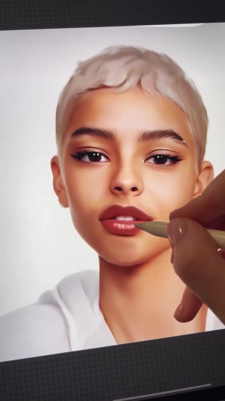 How to draw a face in procreate #procreate #digitalart art by ylanast; digital art drawing in procreate by ylanast, ipad art drawing inspiration