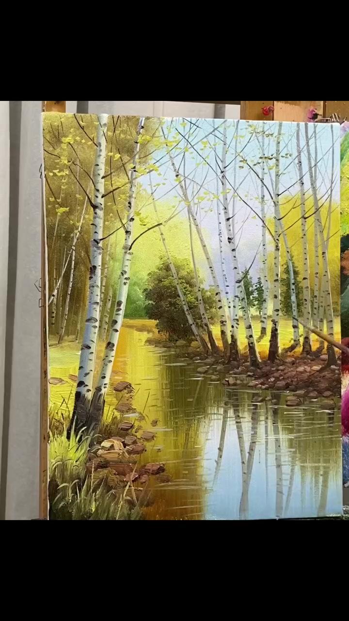 How to draw country road with artbeek acrylic; easy painting projects