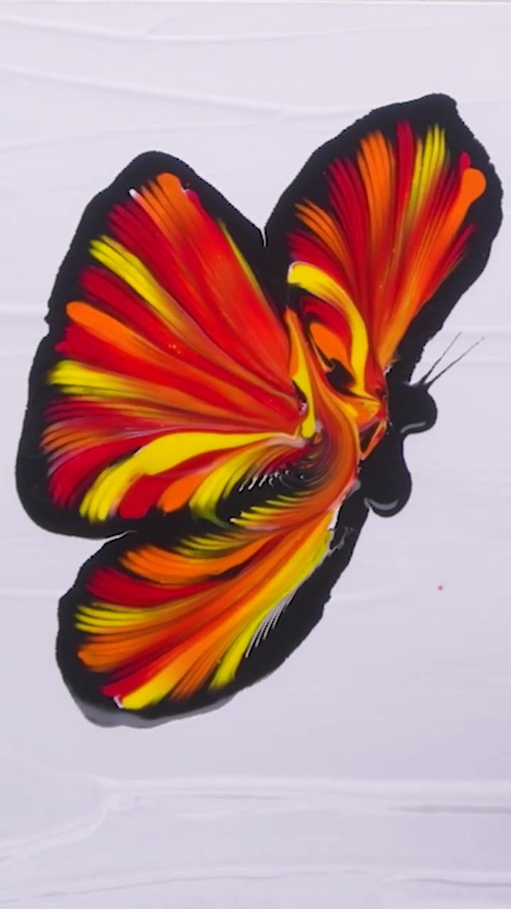How to make your own butterfly art; berries and branches using gouache