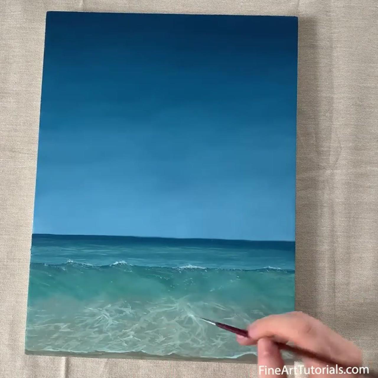 How to paint a breaking wave; paint stunning seascapes in acrylics