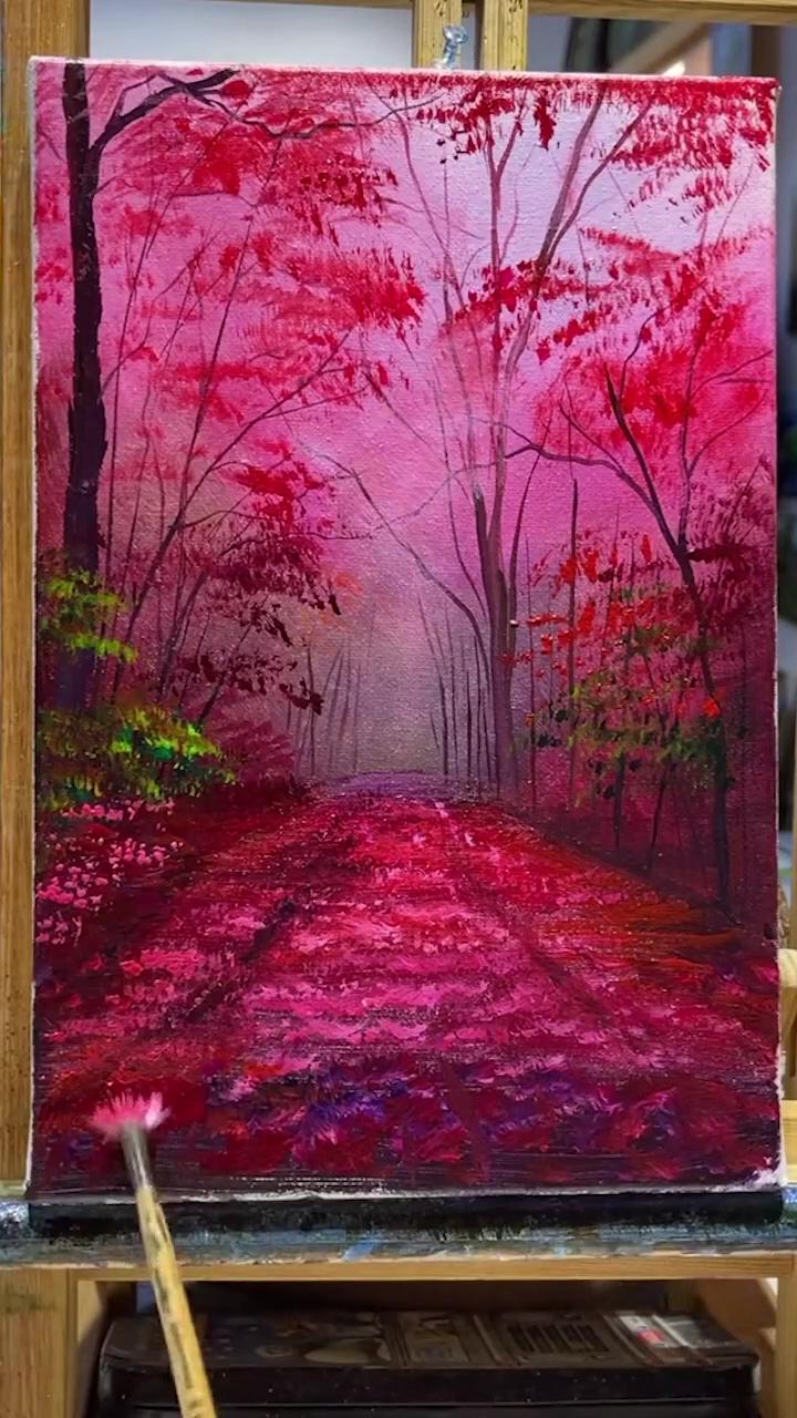 How to paint beautiful red trees; fun lanterns crafts for kids to keep them busy