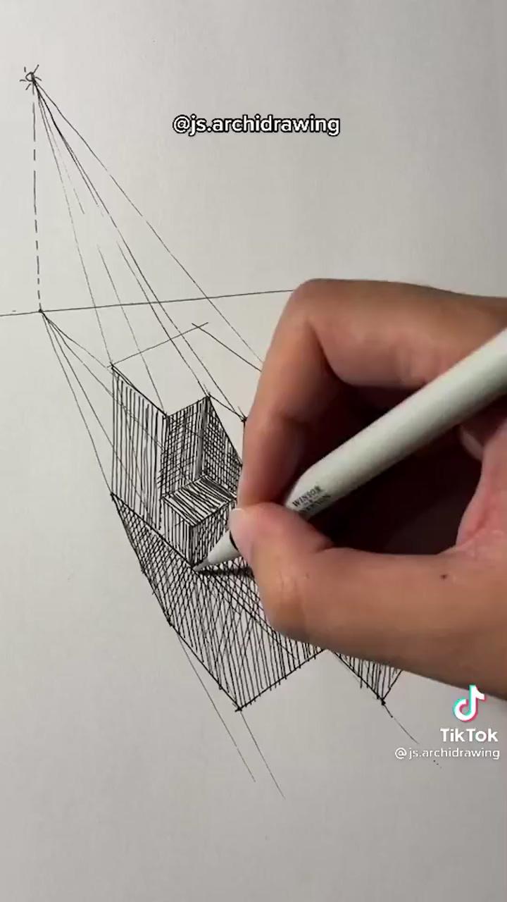 Js. archidrawing on tiktok | perspective drawing architecture