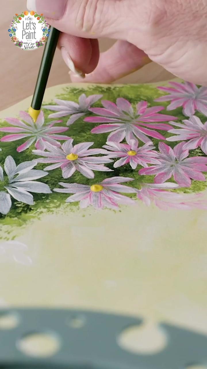 Learn to paint a daisy; painting a potted haworthia succulent
