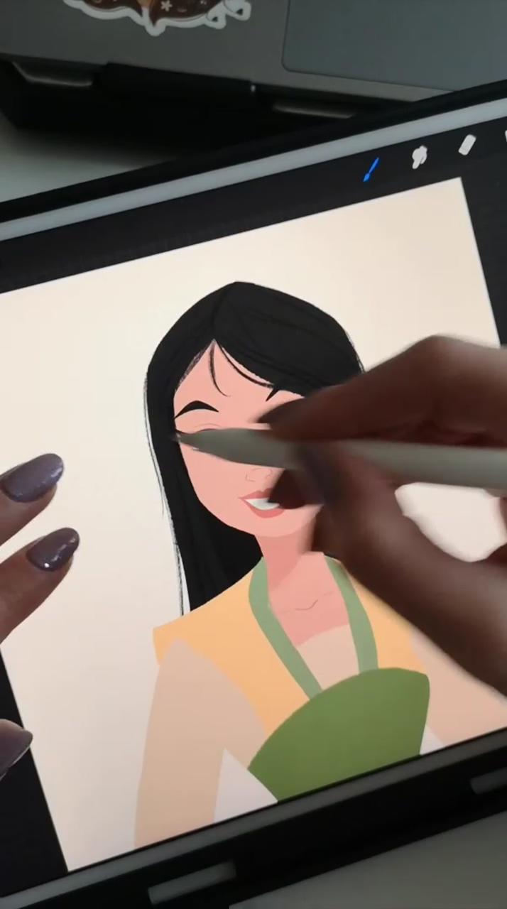 Mulan fanart; digital art tutorial beginner