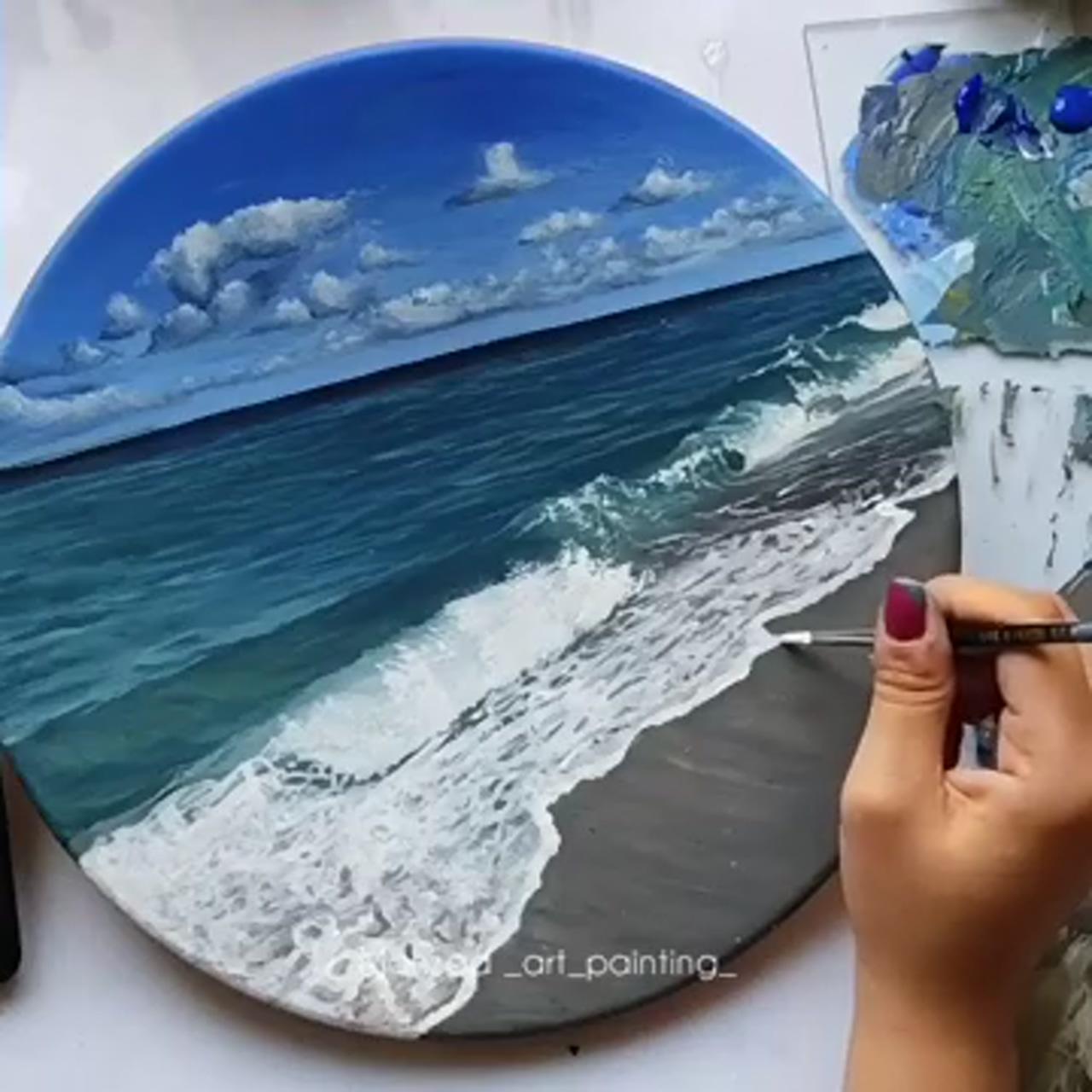 Ocean art painting | abstract art painting techniques