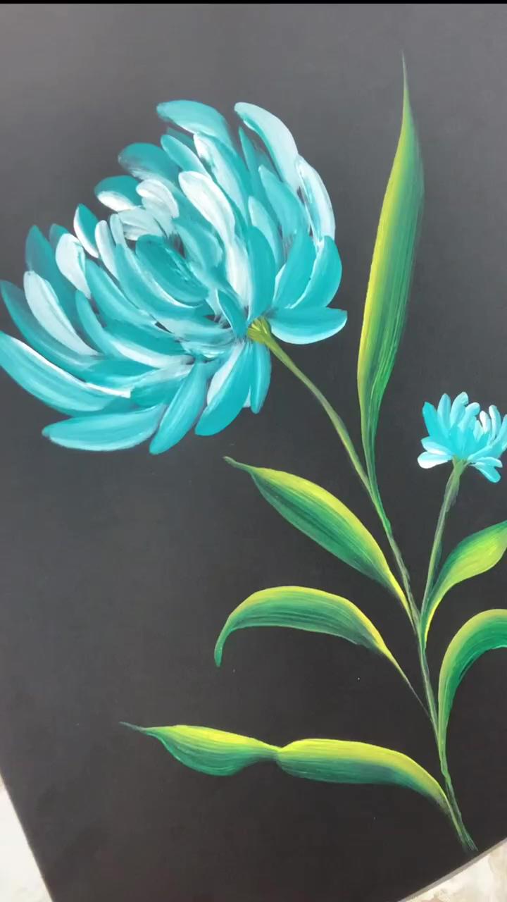Painted flower with filbert brush; eight ways for artists to succeed on instagram in 2022, lisa elley