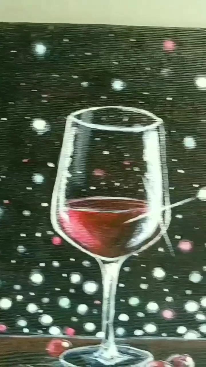 Painting a wine glass; cycle of paintings