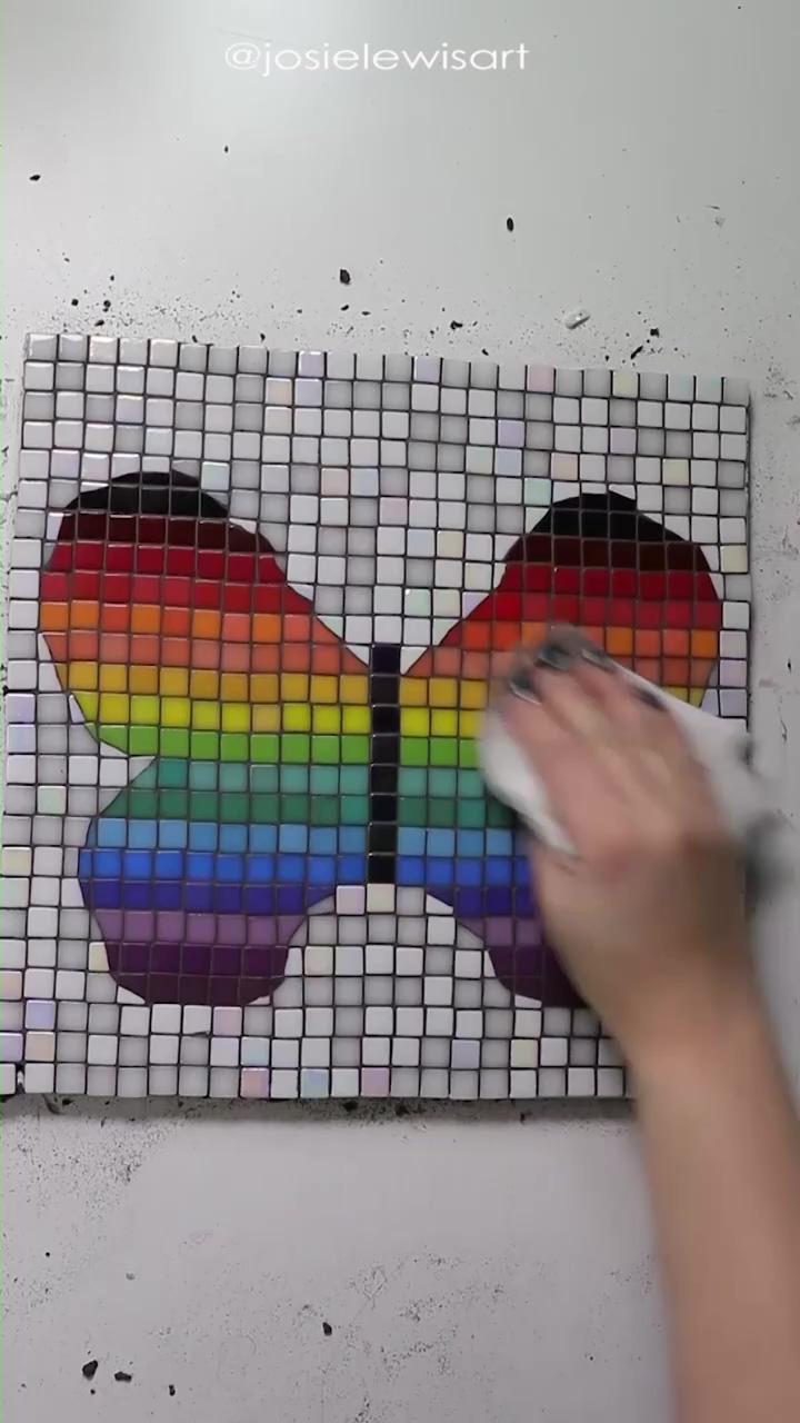 Rainbow tile mosaic butterfly; useful repair hacks to solve the daily struggles