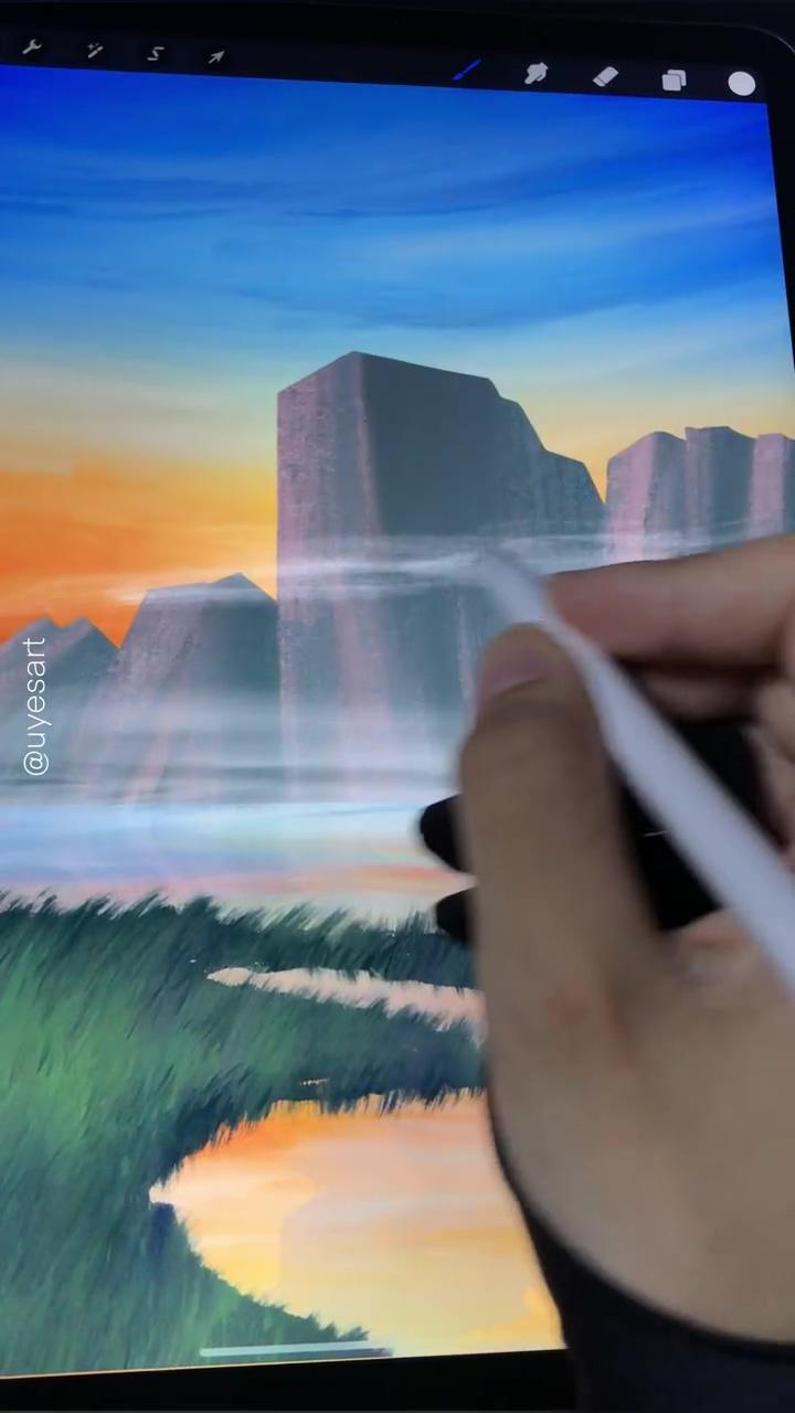 Reed landscape painting , procreate | landscape drawings