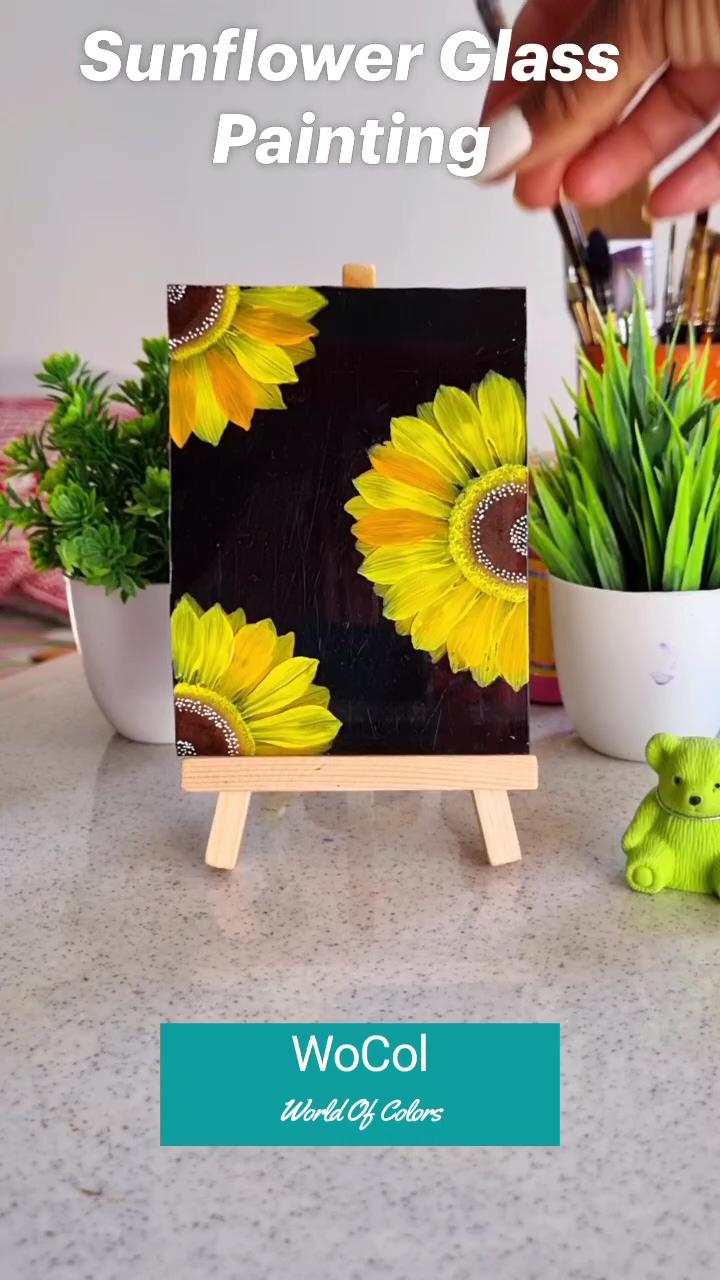 Sunflower glass painting; how to draw flower in procreate app for ipad