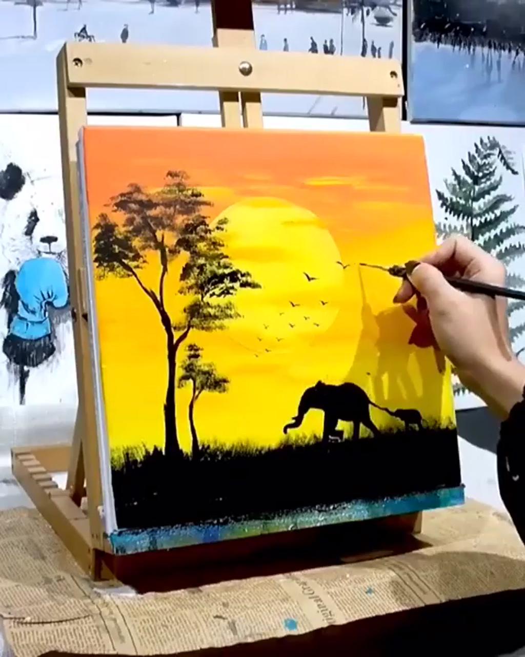 Sunset painting; colorbyfeliks on instagram