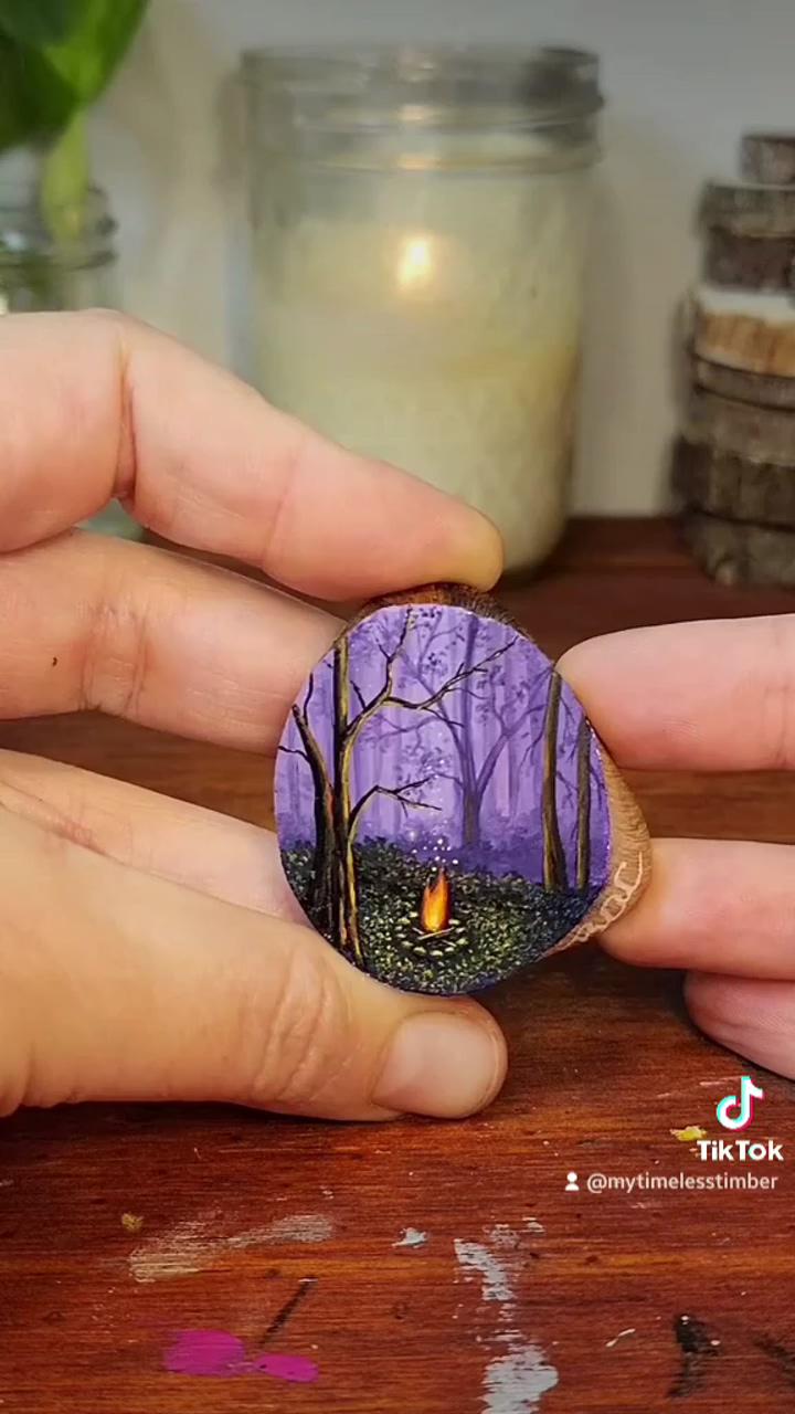 Tiny acrylic painting, follow for more, my timeless timber; painting art lesson