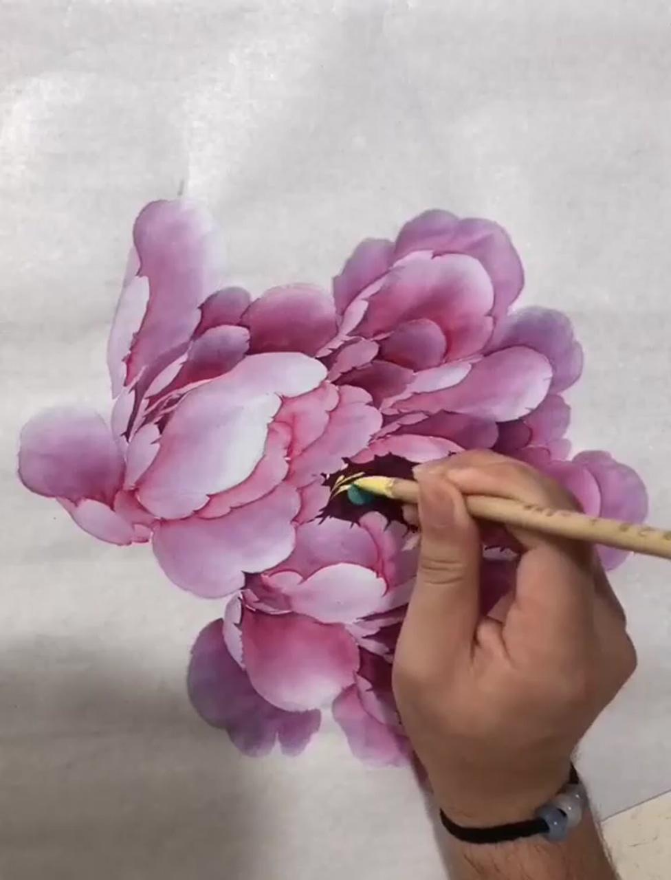 Unique style to draw a flower; painting flowers tutorial
