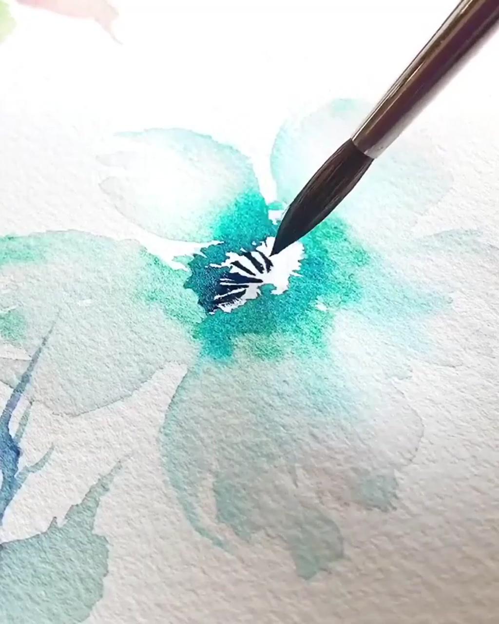 Watercolor flowers tutorial; watercolor video