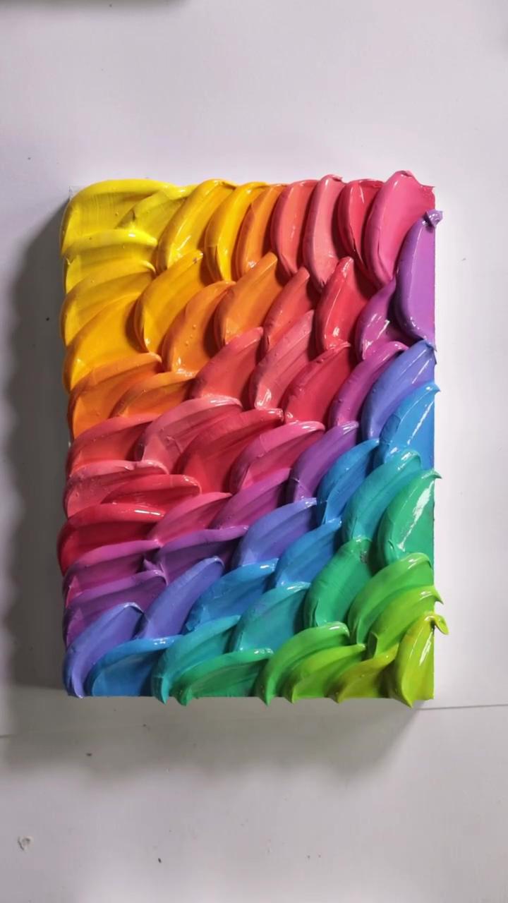 Acrylic rainbow butter; thick marble-like petals