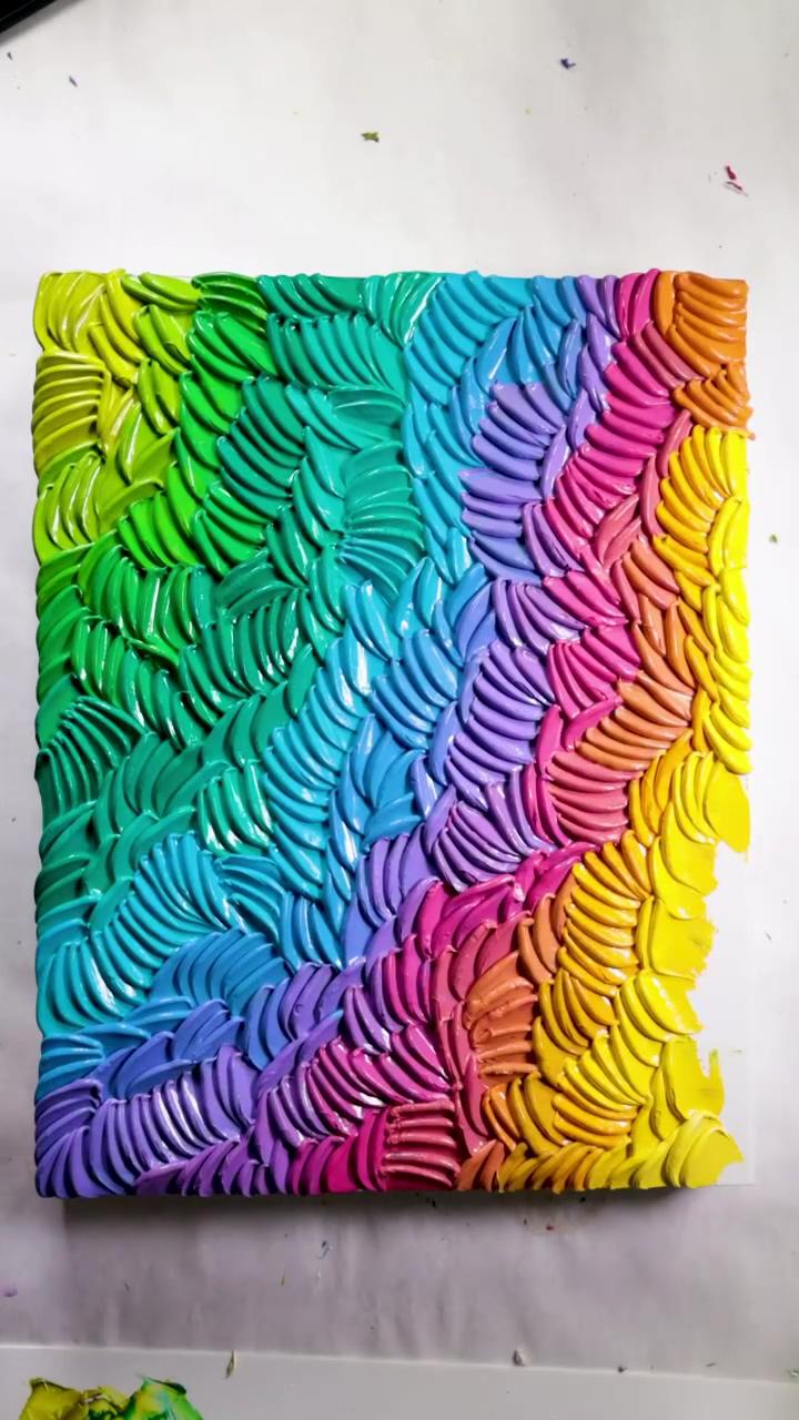 Acrylic rainbow petals | pallet knife petals