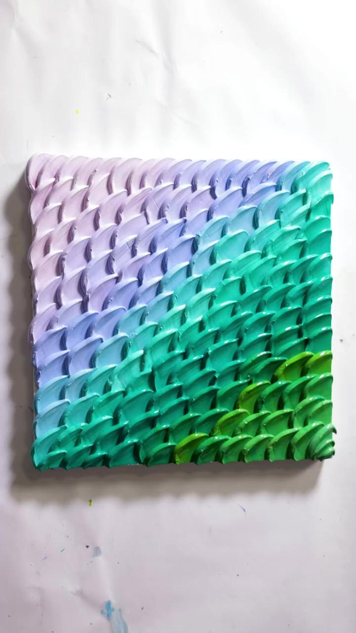 Acrylic "scales"; acrylic rainbow of "petals"