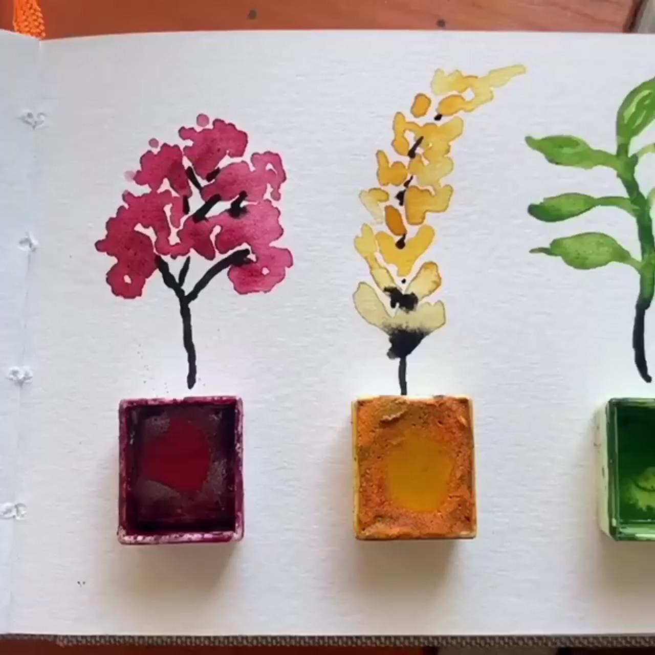 Beginner watercolor tutorial: how to paint with watercolors; easy watercolor