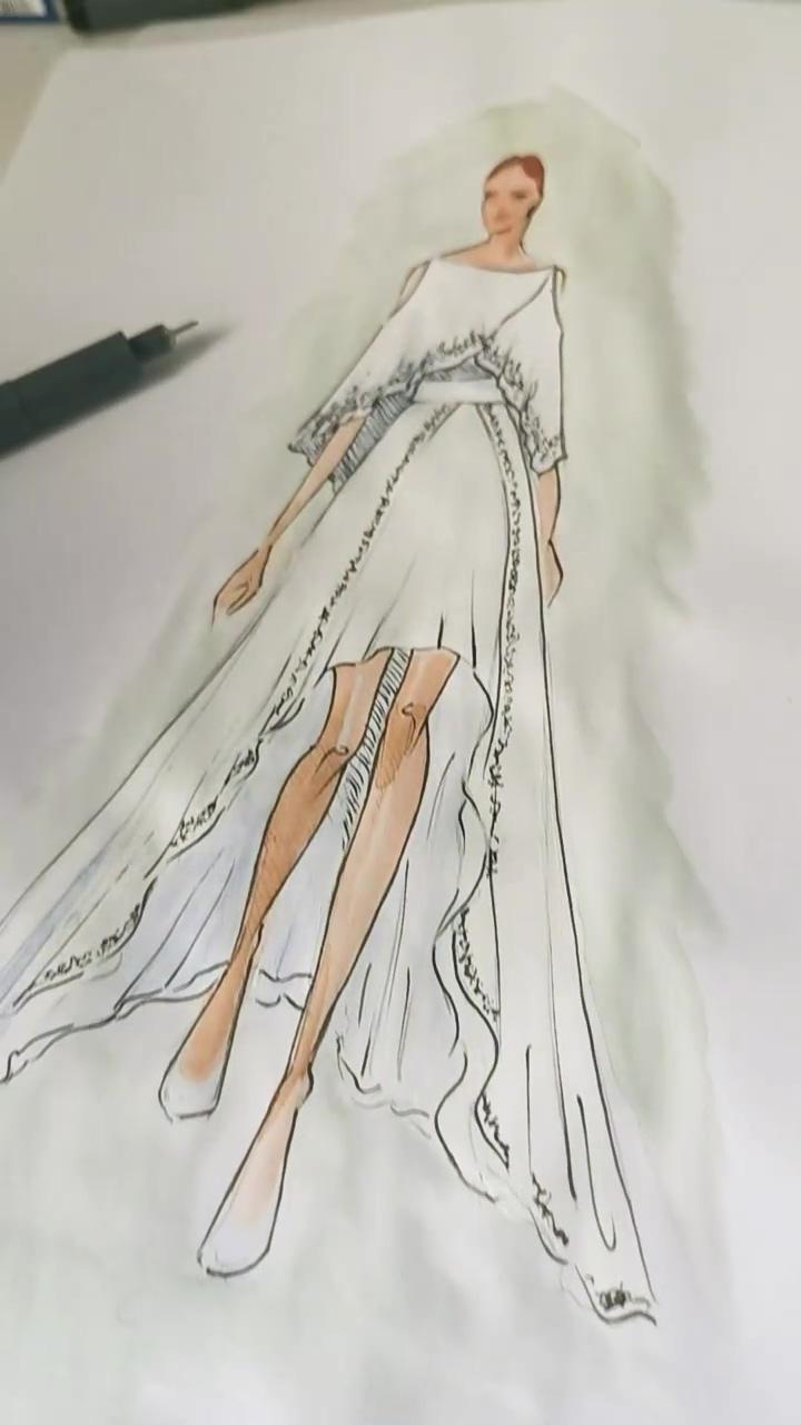Bridal sketches; beautiful dress
