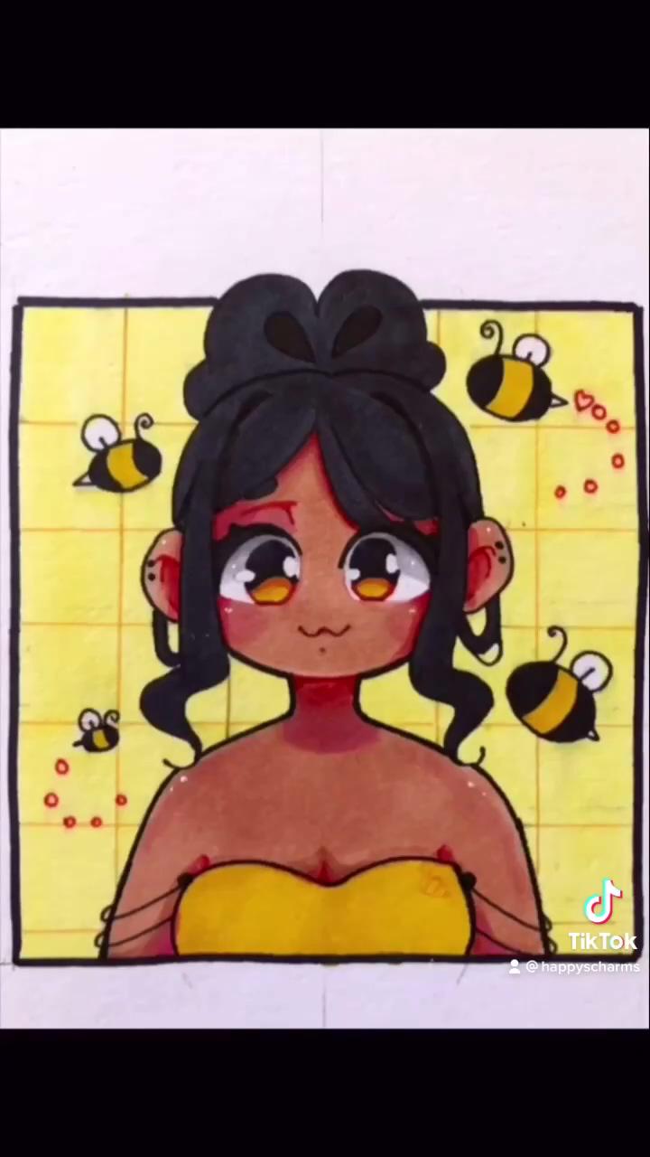 Bumble bee character drawing | cute kawaii drawings