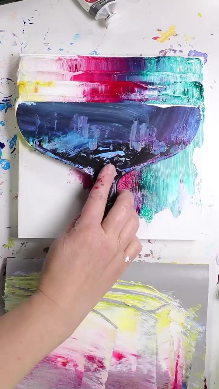 Color medium montage; knife painting