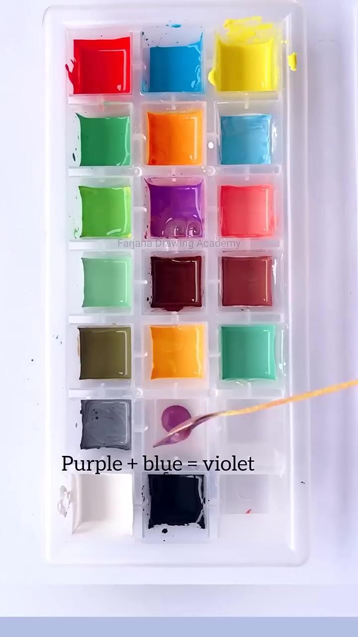 Color mixing __ create 16 new colors from 3 primary colors #colormixing #painting #artvideo #shorts | art painting tools