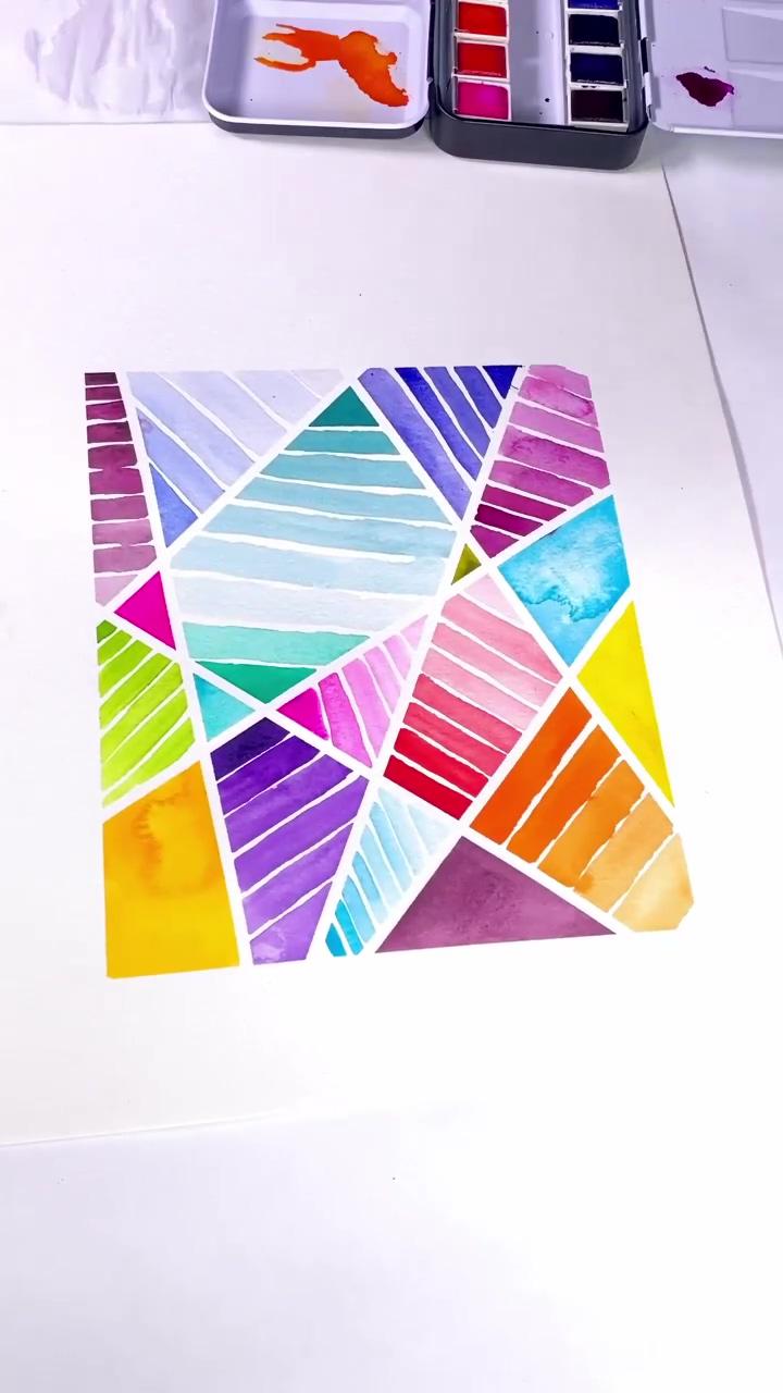 Colorful watercolor stripes. #watercolorwashi #painting; watercolor artwork