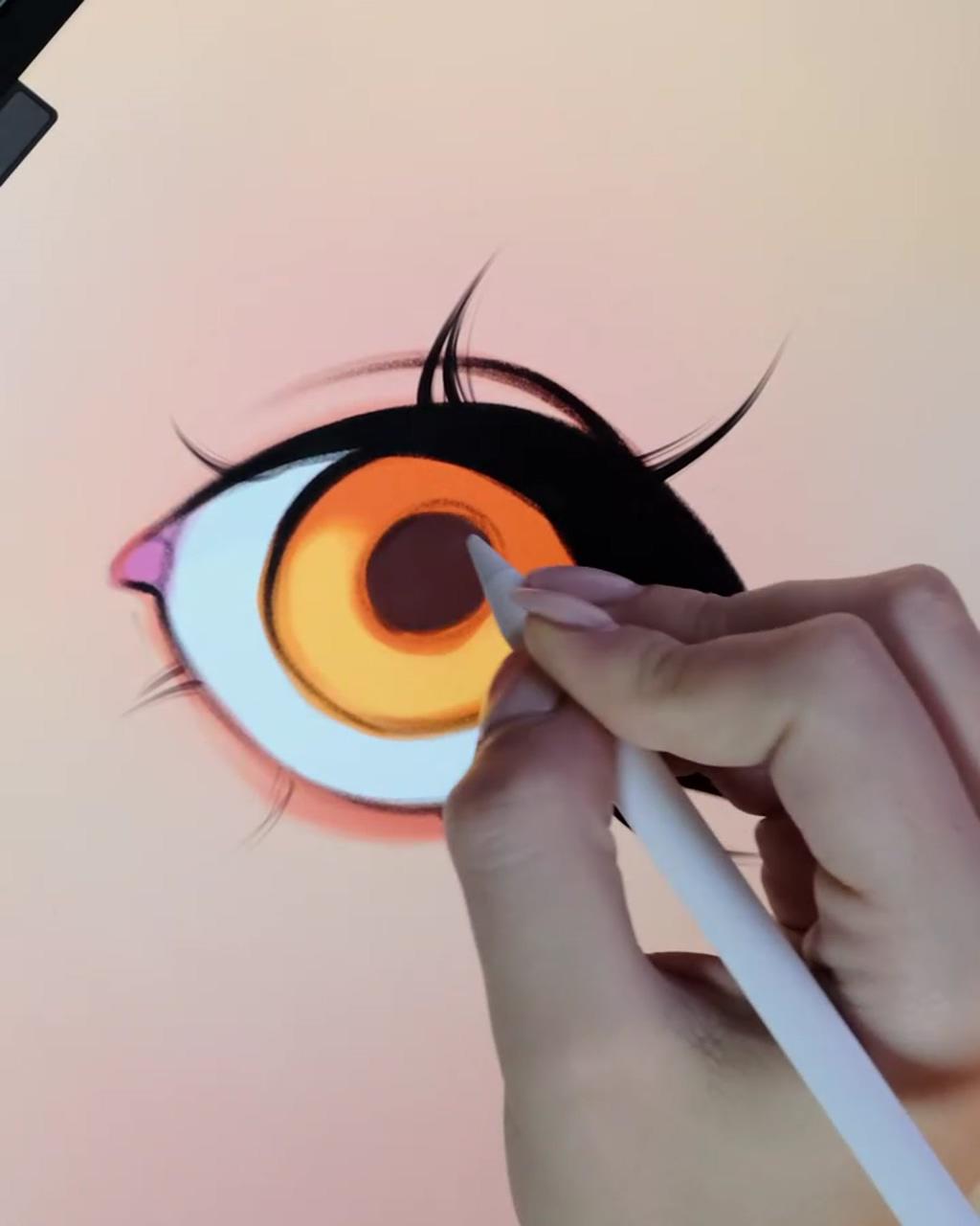 Coloring an eye on procreate by alicja nai; eye sketching tutorial by alicja nai on procreate