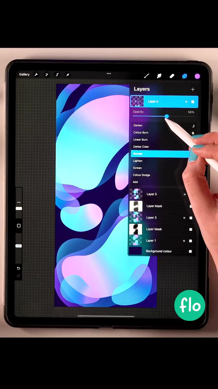 Create your own phone wallpaper in procreate; digital art tutorial beginner