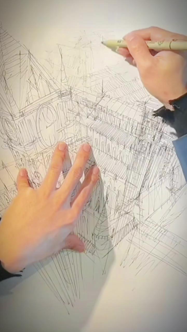 Draw a perspective of a city corner with a ballpoint pen | learn design sketching online on mariuskindler. com