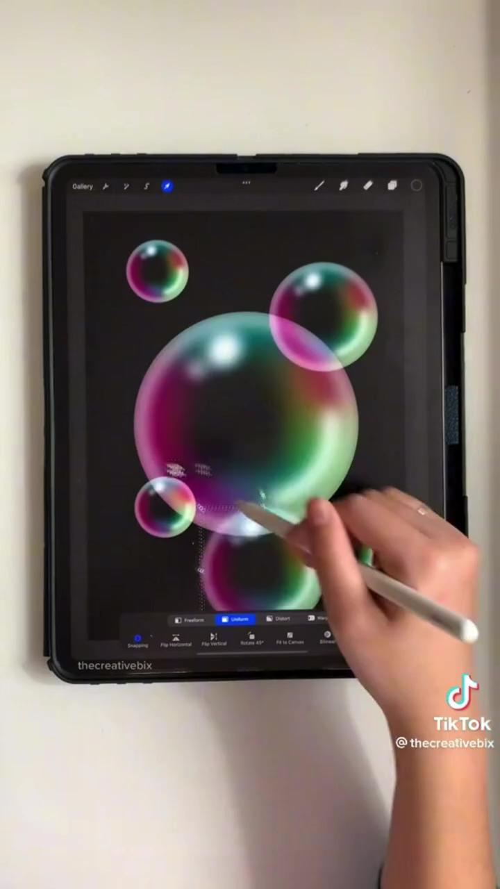 Drawing bubbles on procreate tiktok: thecreativebix; procreate app tutorial