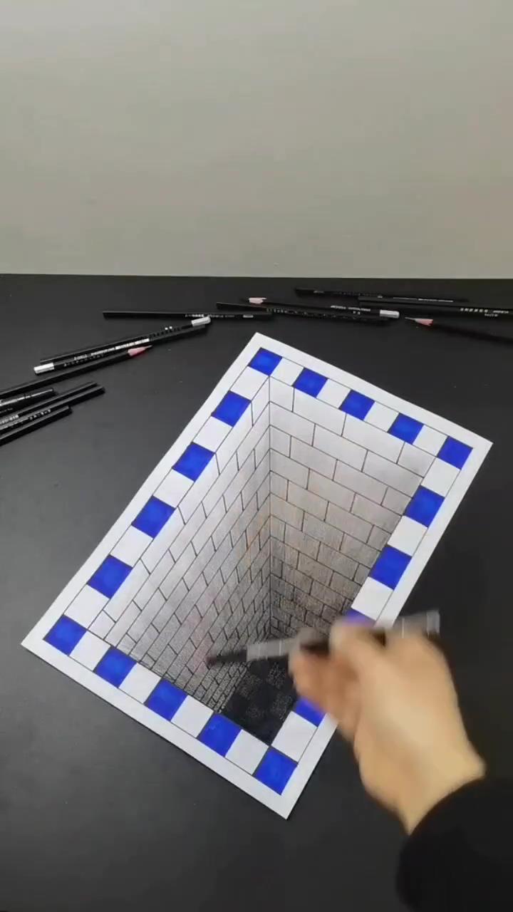 Drawing; optical illusion paintings