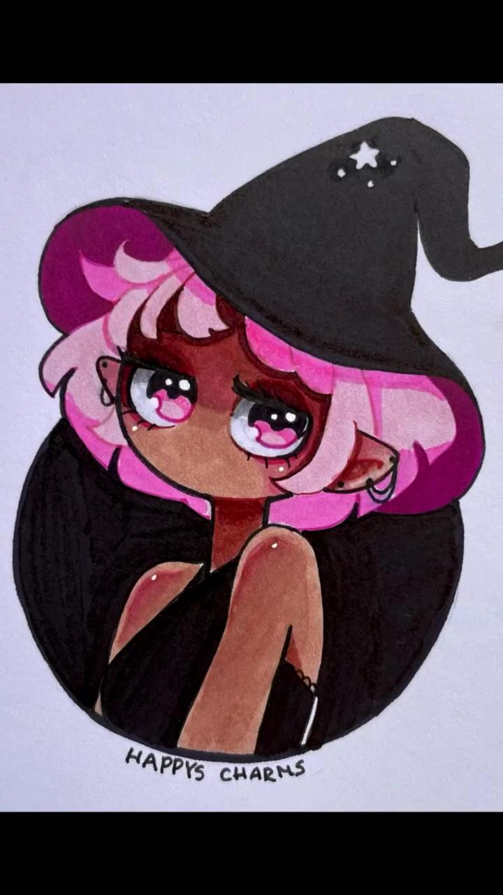 Drawing pink witch; oo what are supplies did i use
