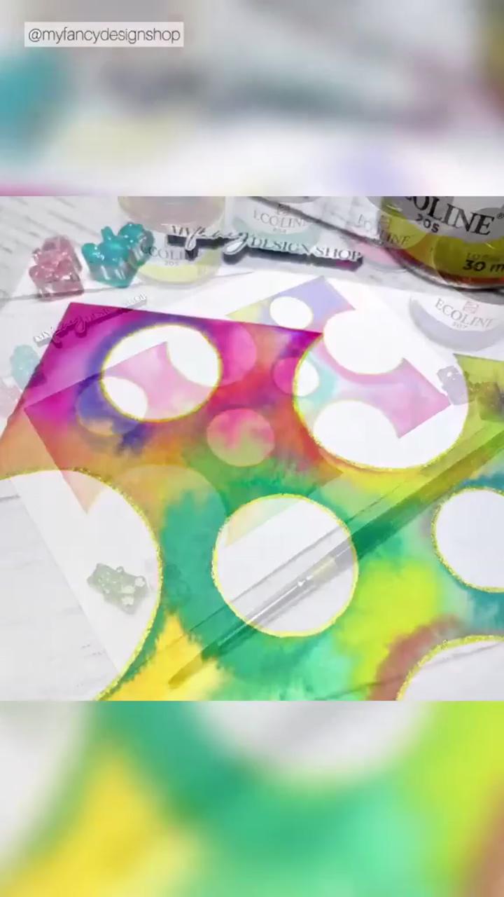 Easy watercolor tie dye painting; canvas painting tutorials
