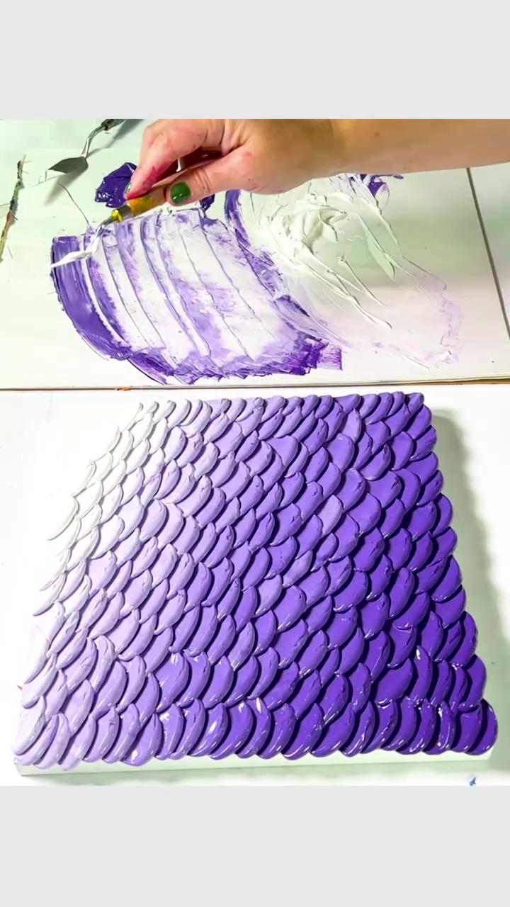 Fading purple acrylic paint petals | palette knife acrylic paint petals