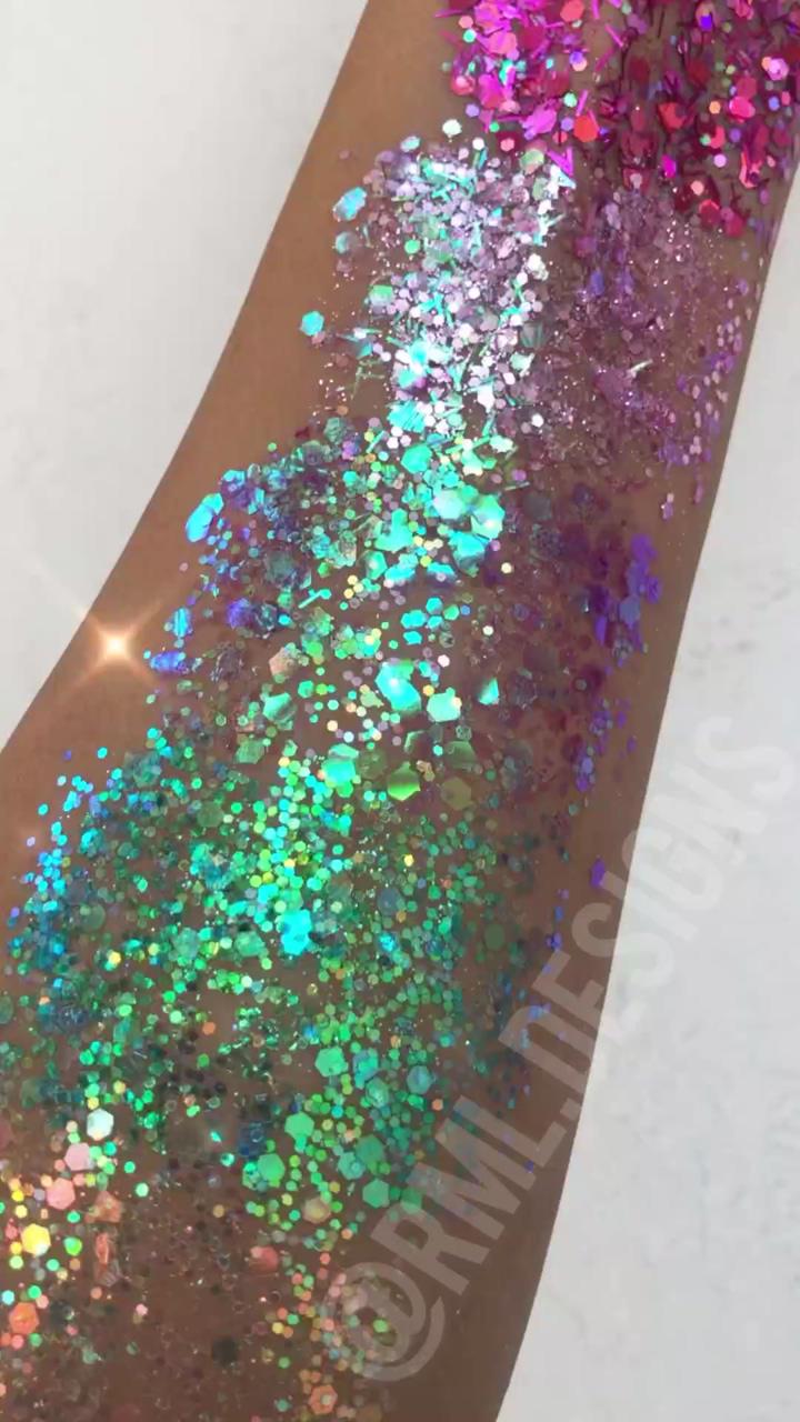 Fairy fantasy glitter kit: rave makeup, festival glitter, body shimmer, sparkle, edc | i don't think my lips ever looked this juicy