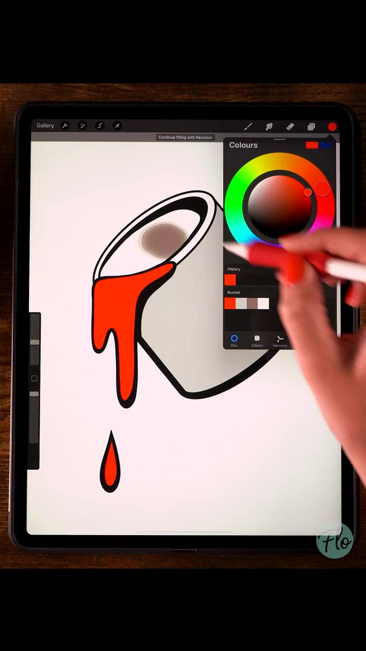 Filling shapes in procreate; retro sign toolkit for procreate