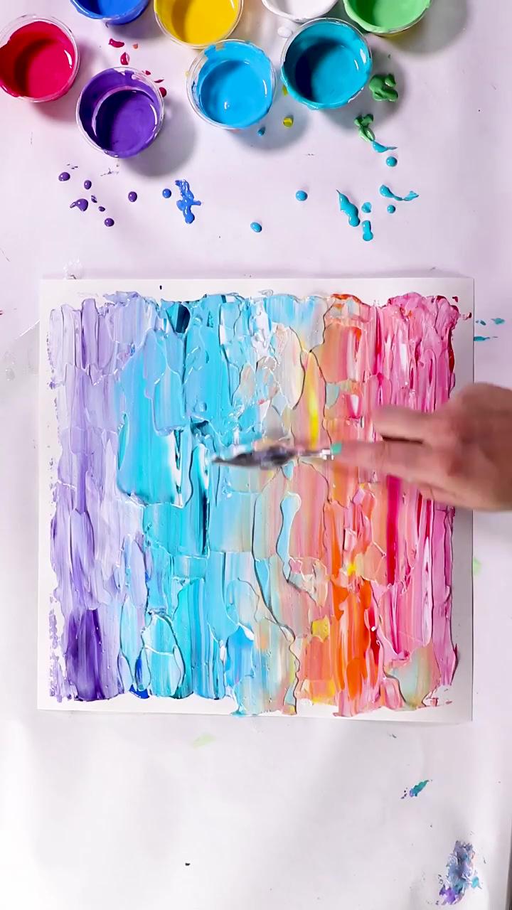 Fun acrylic palette knife painting - josie lewis art; abstract painting techniques