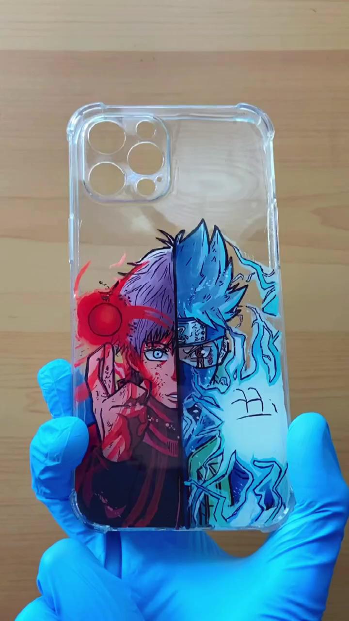 Gojo satoru and kakashi hatake custom phone case; zenitsu drawing