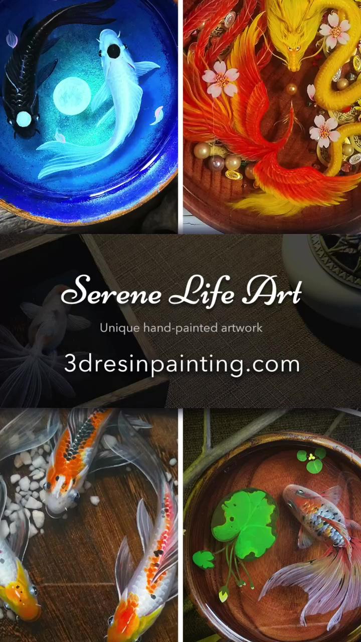 Goldfish resin painting | goldfish resin painting in the box