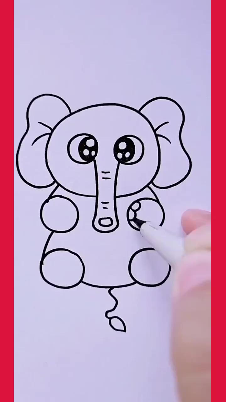 How to draw a elephant, elephant easy draw tutorial | how to draw a animals step by step, animals drawing lesson