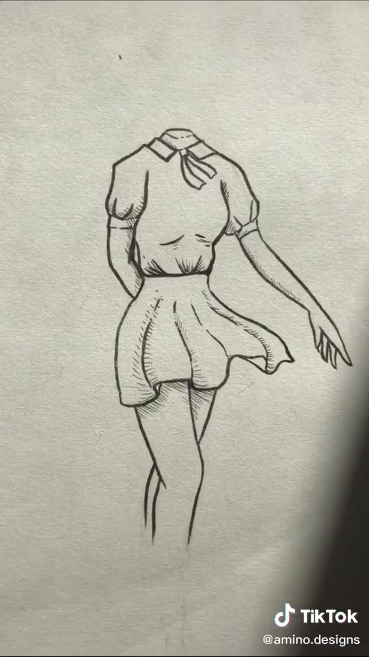 How to draw a flowy skirt | mariam drawings  mariamsalem_, tiktok