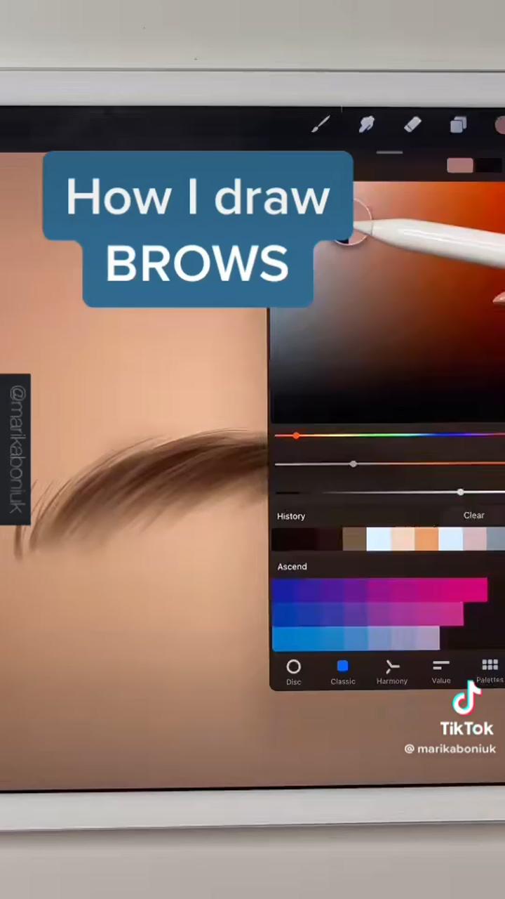 How to draw eyebrows; digital painting techniques