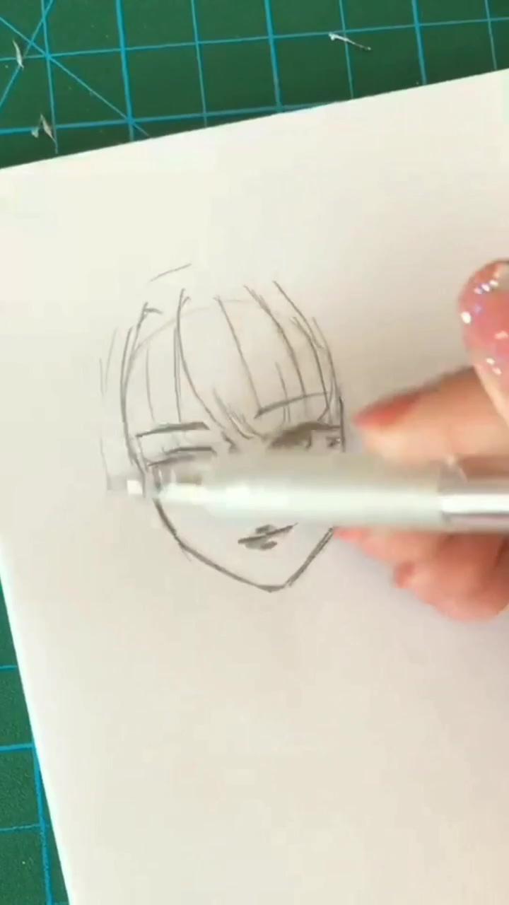 How to draw face, tutorial; credits to dowwwny on tiktok