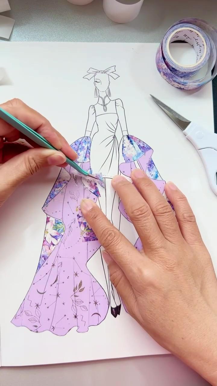 Journal with me; how to color drapes on fashion figurines - laura p'aez
