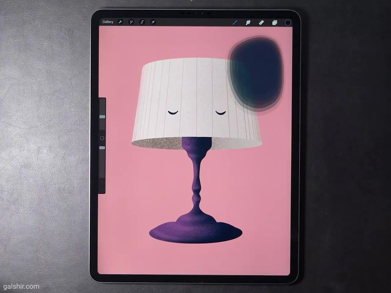 Lamp illustration; procreate ipad tutorials